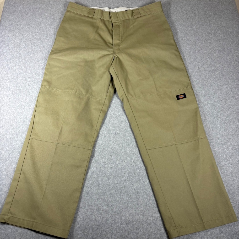 Dickies Double Knee Work Pants Mens 38X30 Khaki Tan Loose Fit